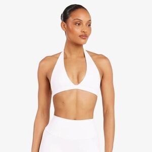 Crop Shop Boutique CSB White Serenity Celine Crop Halter Sports Bra